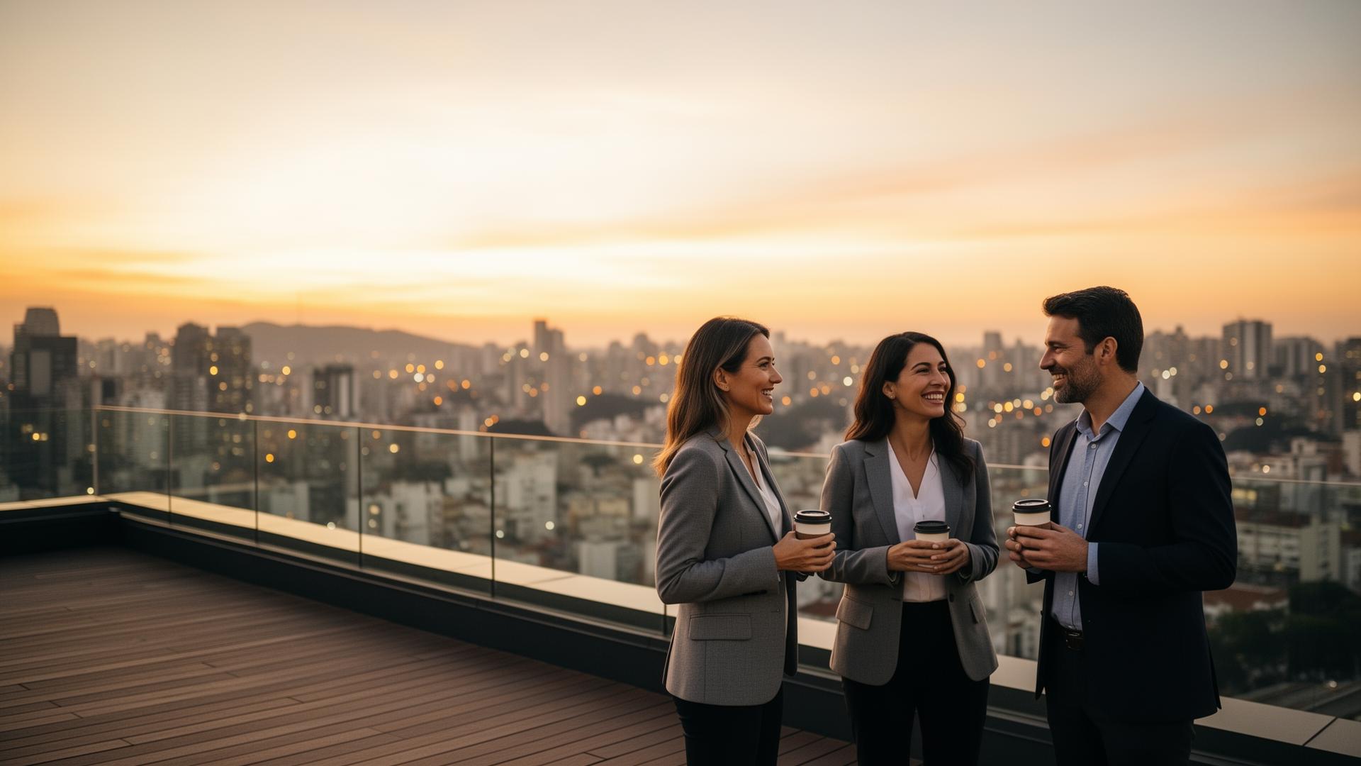 Executivos em reunião estratégica